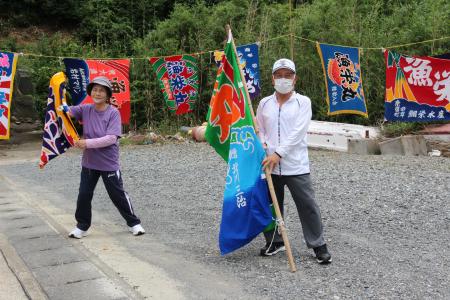 大漁旗マラソンたくさんの大漁旗で応援
