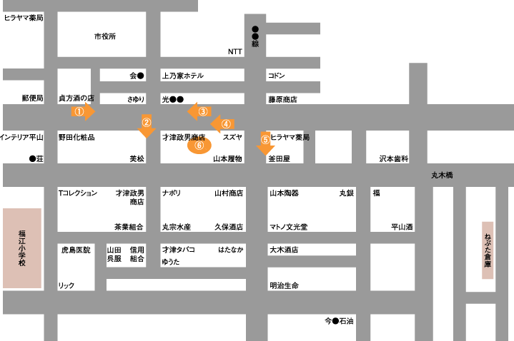 福江の商店マップ