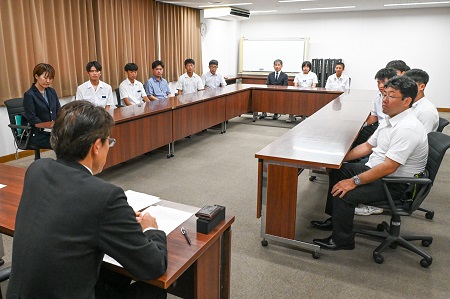 九州・全国中学校体育大会出場選手表敬1