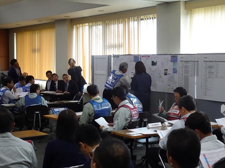 市役所庁舎防災訓練の様子