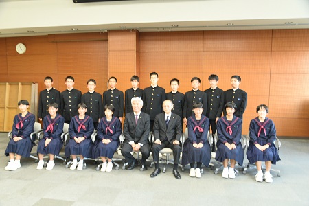中学生（福江中学校駅伝）表敬訪問