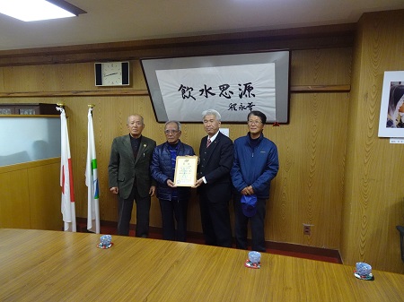 県民体育大会、五島市代表　川原クラブ　市長表敬訪問