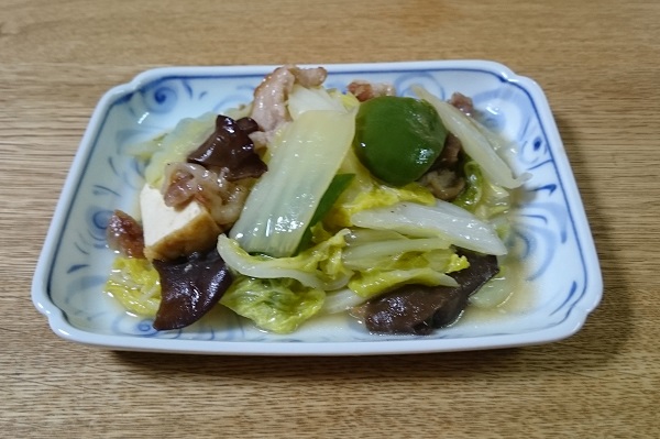 白菜と豚肉の甘酢炒めの画像