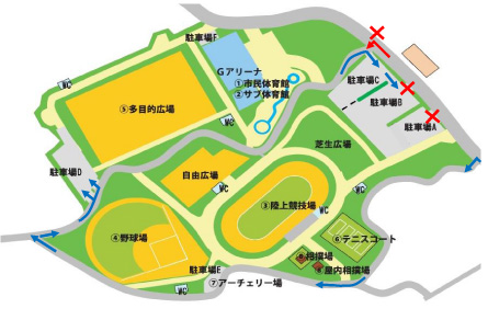 中央公園駐車場案内図