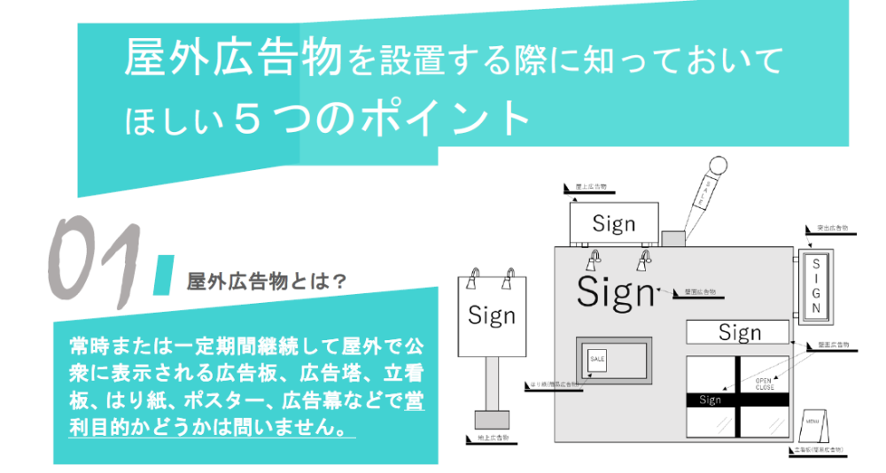屋外広告物とは?屋外広告物のイメージで説明